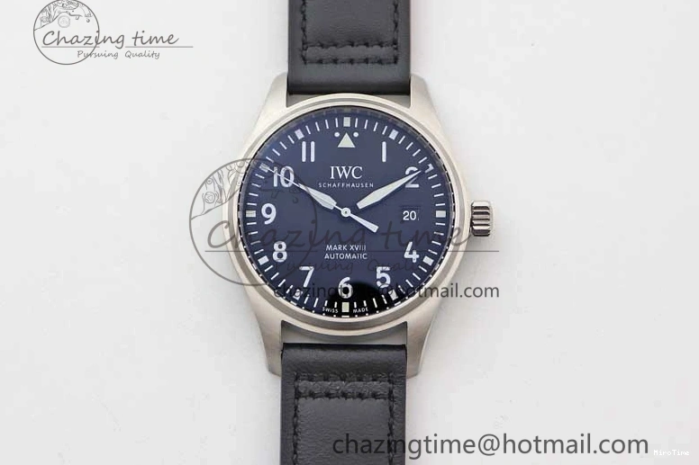 MIROTIME 0122 Vibrant Mark XVIII IW327001 SS M+F 1:1 Best Edition Black Dial on Black Leather Strap A 7055